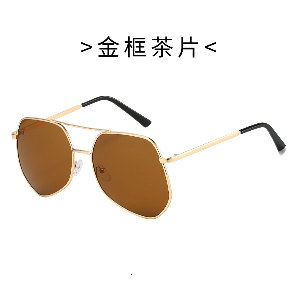 New Square Pilot Thin Metal Frame Outdoor Anti-UV High-end Driving Sunglasses
