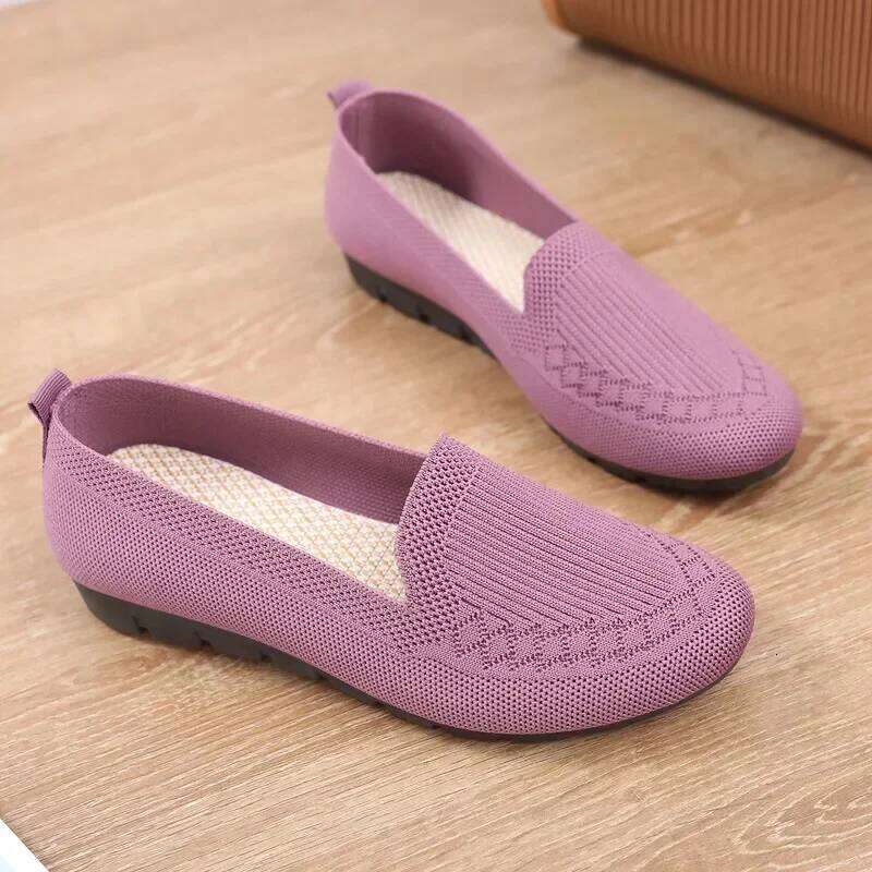 Women Flat Toe Knitted Ladies Office Comfortable Formal Shoes for Woman Female Ballet Flats Designer Sneakers