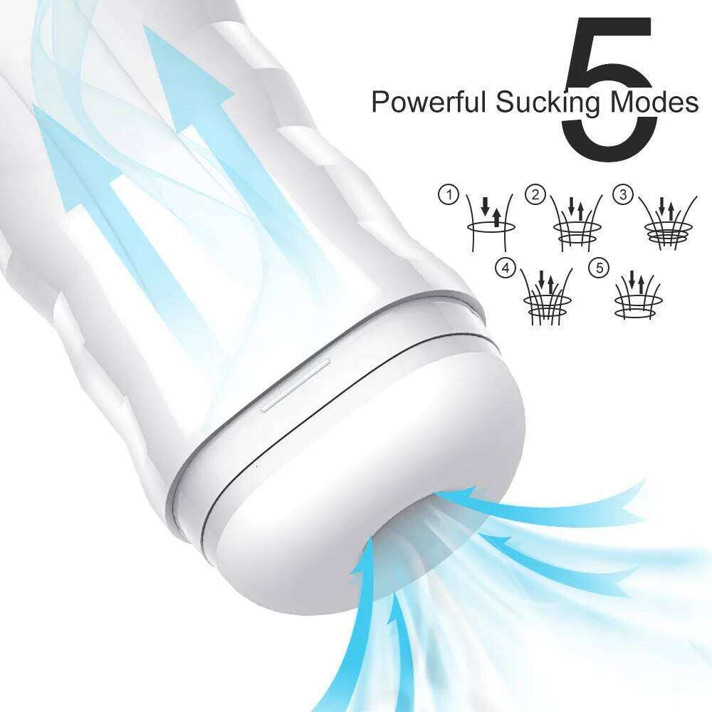 Automatic Male Masturbator Powerful Vibration Blowjob Sucking Machine Silicone Masturbation Cup Adult Supplies Sex Toy for Men W260305