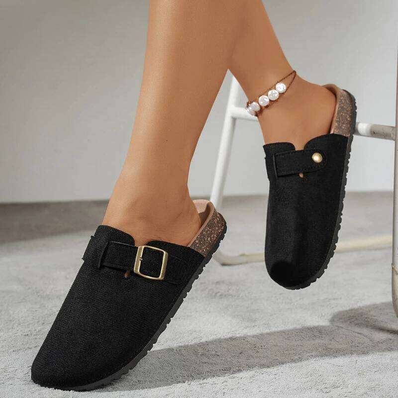 Comfortable 2026 Mules Slippers Retro Suede Sandals Solid Color Women's Shoes Light Fashion Women Slipper