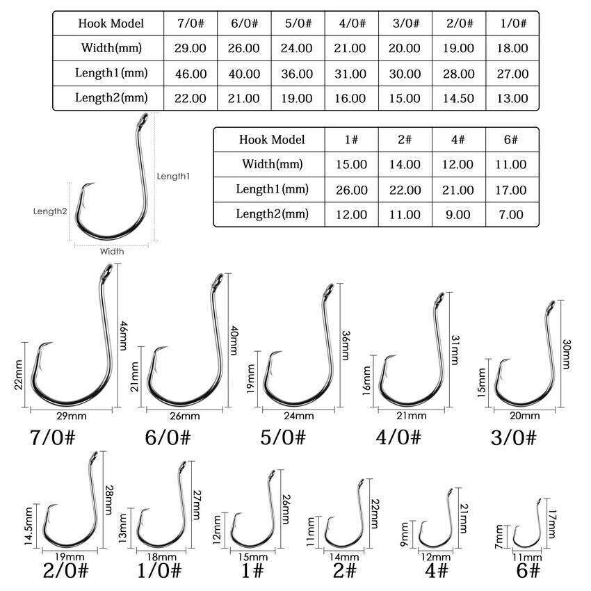 20pcs/box Fishhook Octopus Sea Offset Sport Circle Bait Fishhooks Carp Fishing Accessories 6# -#7/0 Hooks S260305