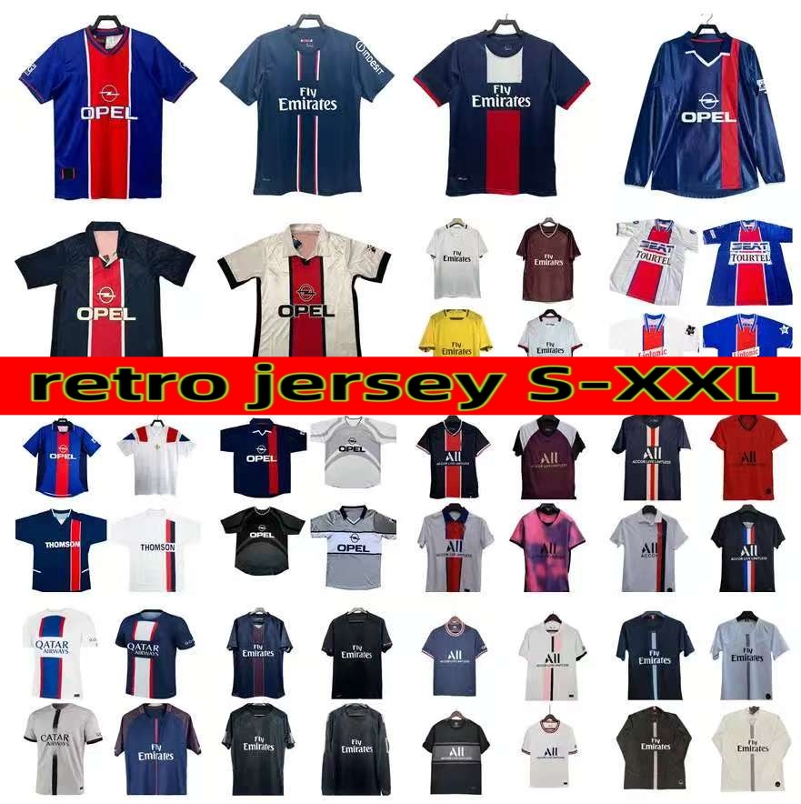 1994 1995 1996 1998 Paris Retro PSGES Soccer Jerseys 98 99 00 01 02 06 07 15 16 17 18 19 20 21 22 23 Okocha Rai Ibrahimovic NEYMAR JR MBAPPE RONALDINHO futebol maillot