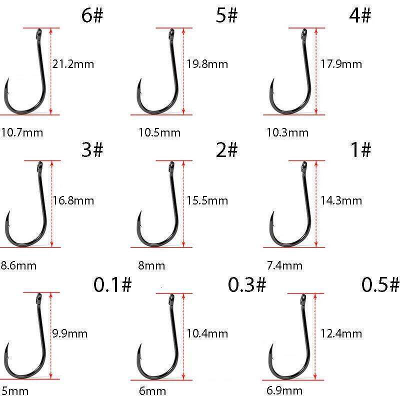 2packs LS-9937 Set Carbon Steel Jip Single Circle Fishhook Fly Fishing Barbed Carp Hooks Sea Fish Accessories S260305