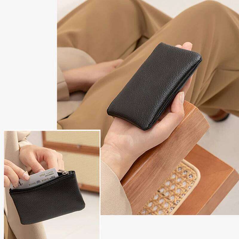 Litchi Pattern For Woman Man Key Storage Bag Solid Colors PU Coin Purse Wallet With Zipper High Quality Handbags C260304
