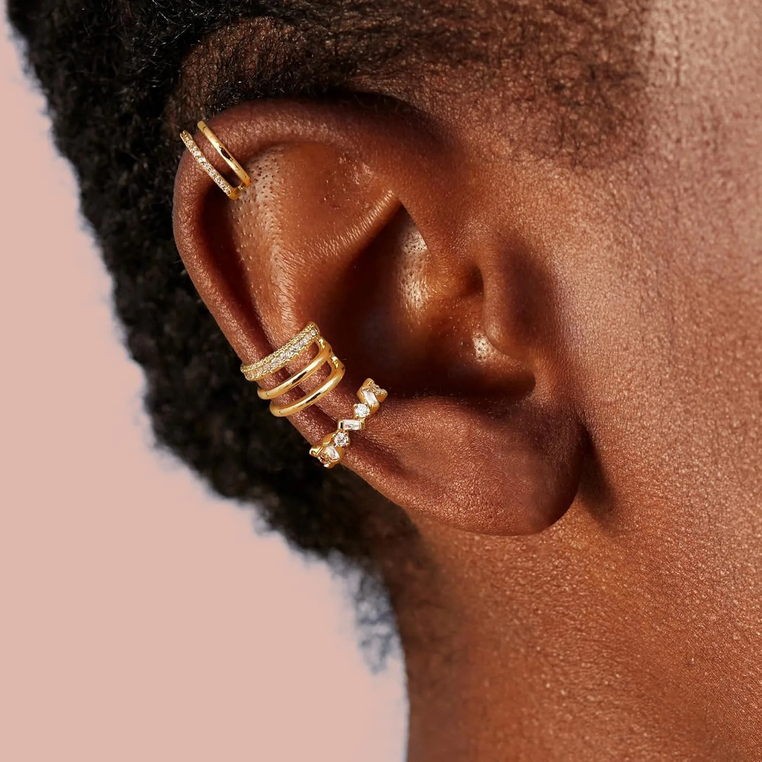 Bobisty 3PCS Ear Cuff Non-Piercing Earrings for Women Cute Clip-On Cartilage Earring 14K Gold Plated Dainty Piercing Earing 260303