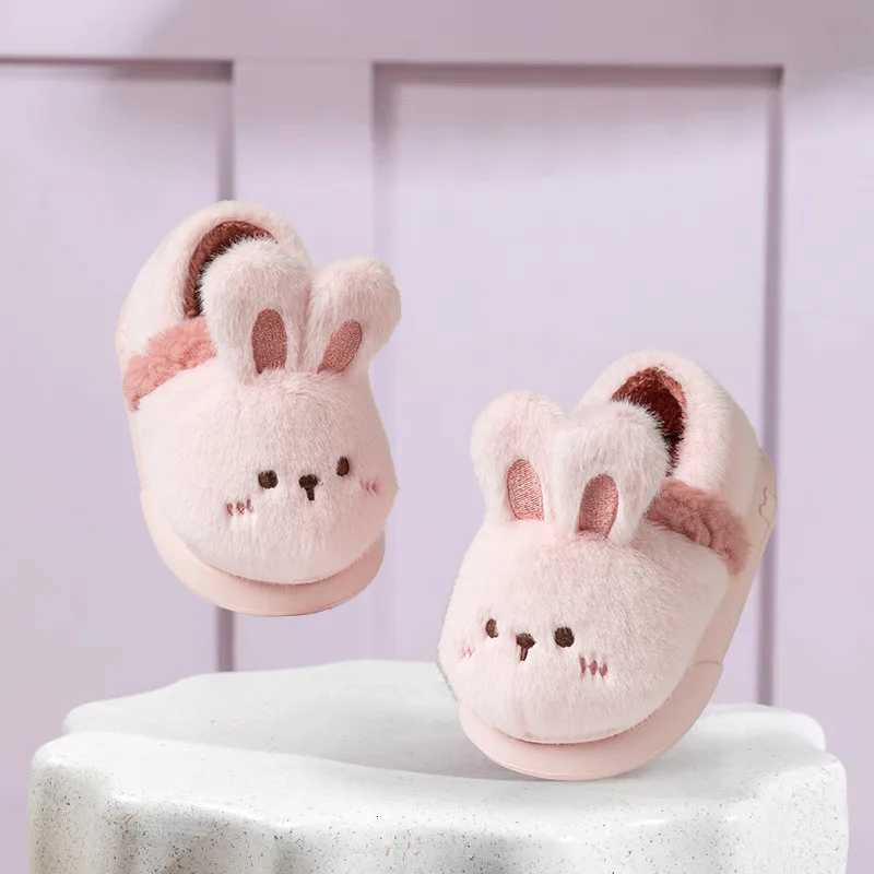 Autumn Winter Warm Cotton Slippers Cute Cartoon Animals Kids Slip-On Shoes Boys Girls Soft Non-Slip Lightweight Slipper Footwear S260305