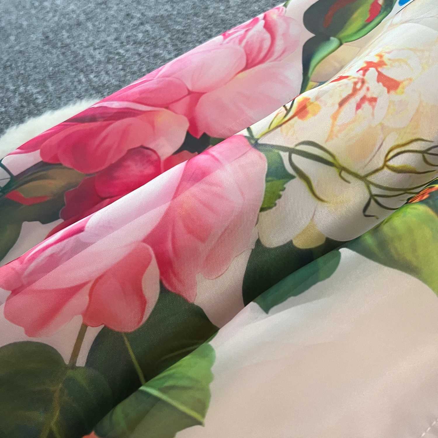 French Vintange Elegant Evening Dress New Women 3D Flower Lapel Puffed Sleeve Long Print Dress High End Festival Clothing X260306