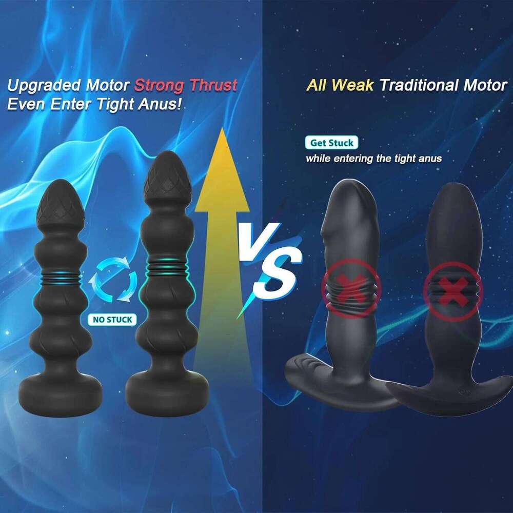 Remote Thrusting Anal Vibrator Women Men Telescopic Beads Prostate G-Spot Masturbation Massager Sex Toys Adult Couples Shop 18+ W260305