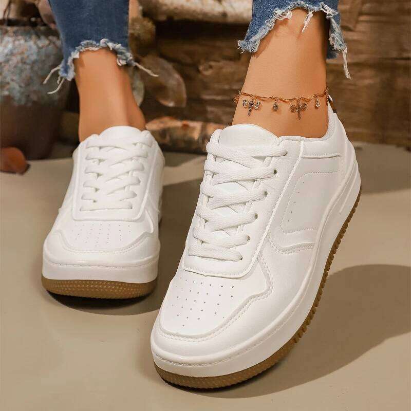 2025 new women's simple fashionable sports comfortable and versatile lace up casual shoes