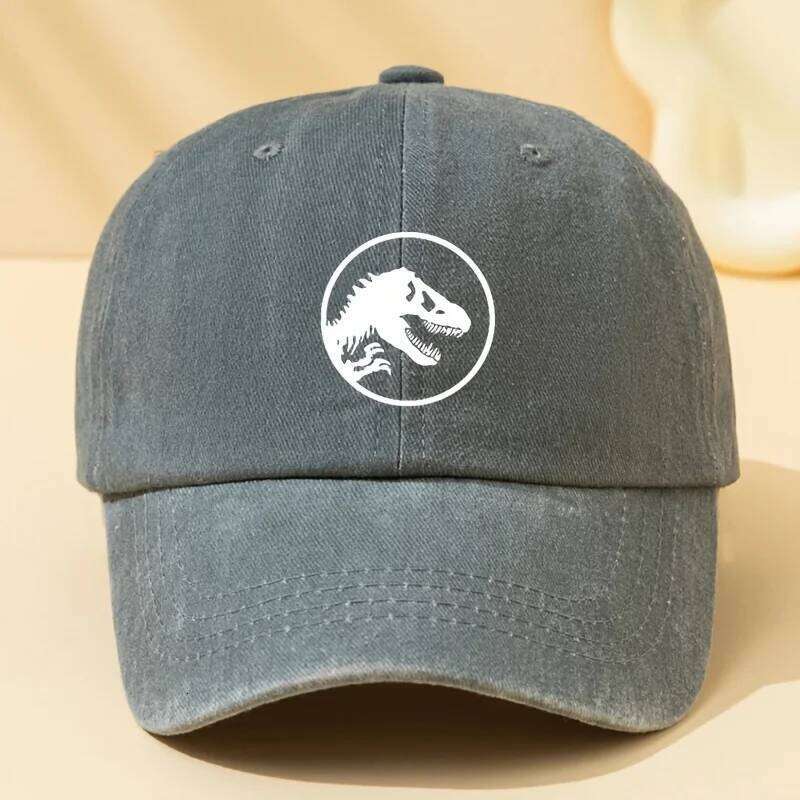 Dinosaur print retro baseball cap, sports leisure hat suitable for outdoor sports, camping, festivals, parties and gifts Y260304