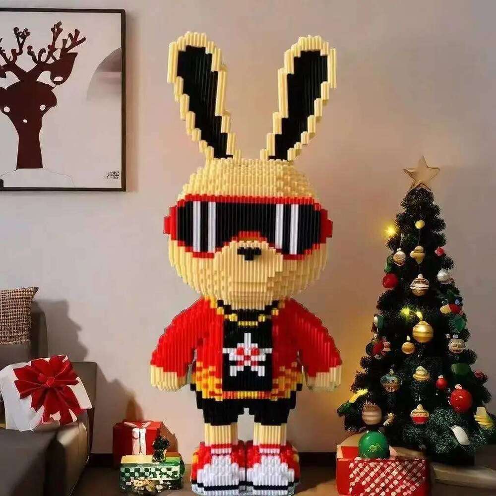 33CM Mini Colorful Rabbit 3D Model small particles Building Block Assembly Toy Cute Small Particle Puzzle Ornaments Kids Gift Z260305