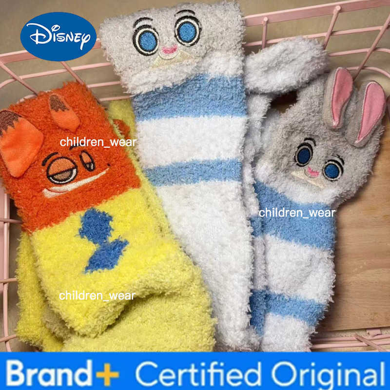 Disney Zootopia Socks Judy Nick Winter Coral Fleece Socks Boy Girl Cartoon HomeSock Cute Warm Sock Sleep Midtube Fleece Socks Xmas Gift H2603061