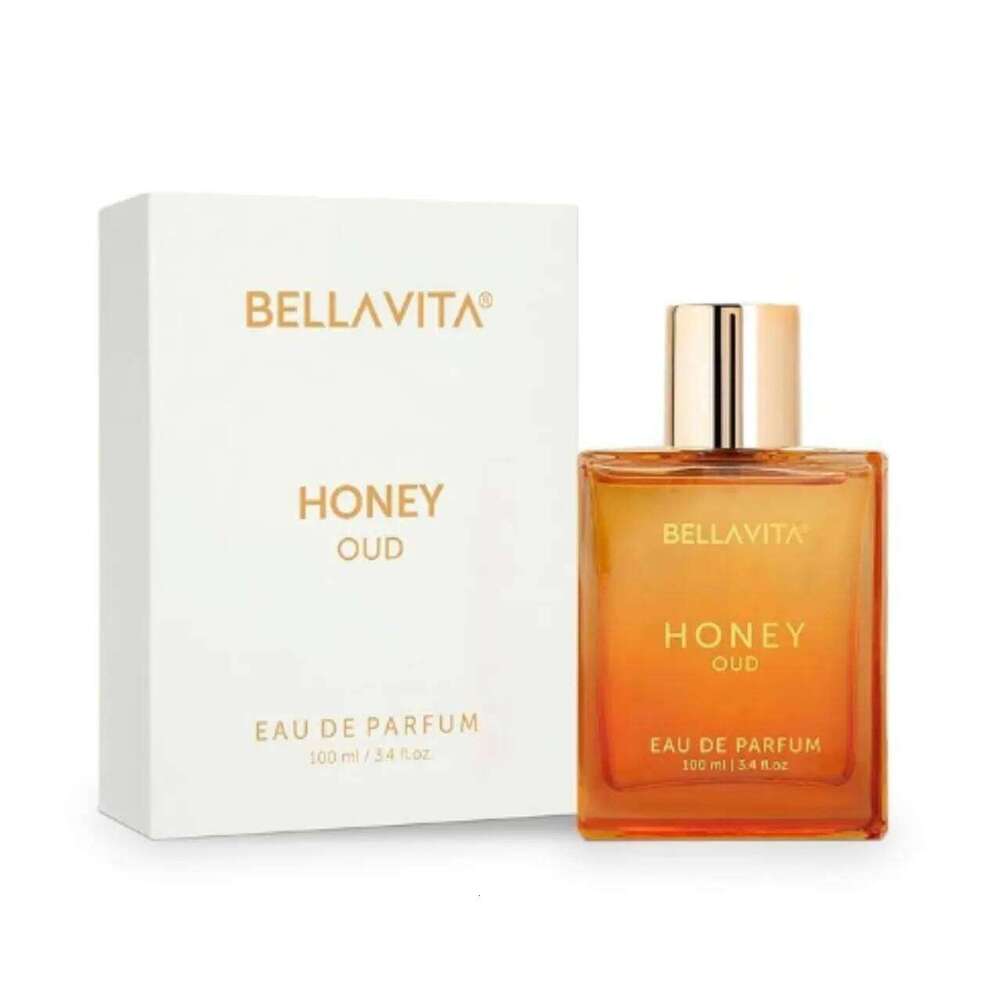 BellaVita Honey OUD Perfume for Women Men 100ml Vanilla, Bergamot & Patchouli Notes | Long-Lasting Arabian Unisex Perfumes 26H0306