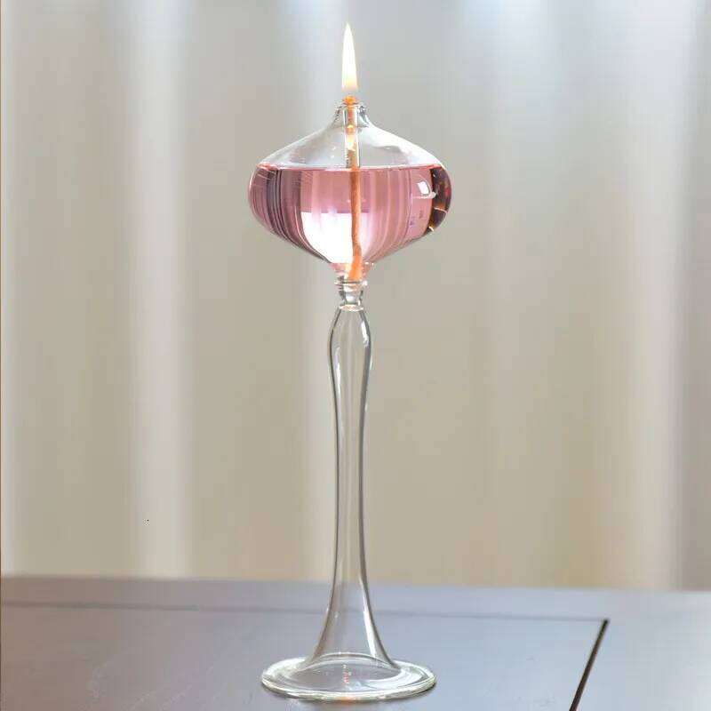Glass Oil European Creative Home Decoration Romantic Candle Holdle Nordic Modern Table Smokeless Butter Lamp XJ260305