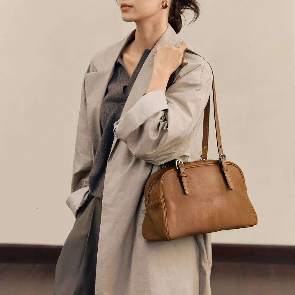 Women's Cow Genuine Leather Shoulder Bags Female Retro Large Capacity Cowhide Bag Ladies Fashion Luxury Handbags Lady Xiu Lai Si