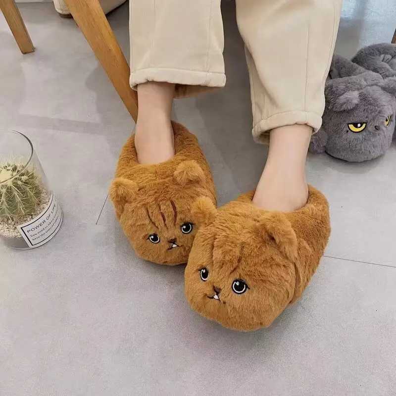 New Cat Slippers lovely Womens Bedroom At Home Warm Winter Shoes For Girls Boys Plush Soft S260305