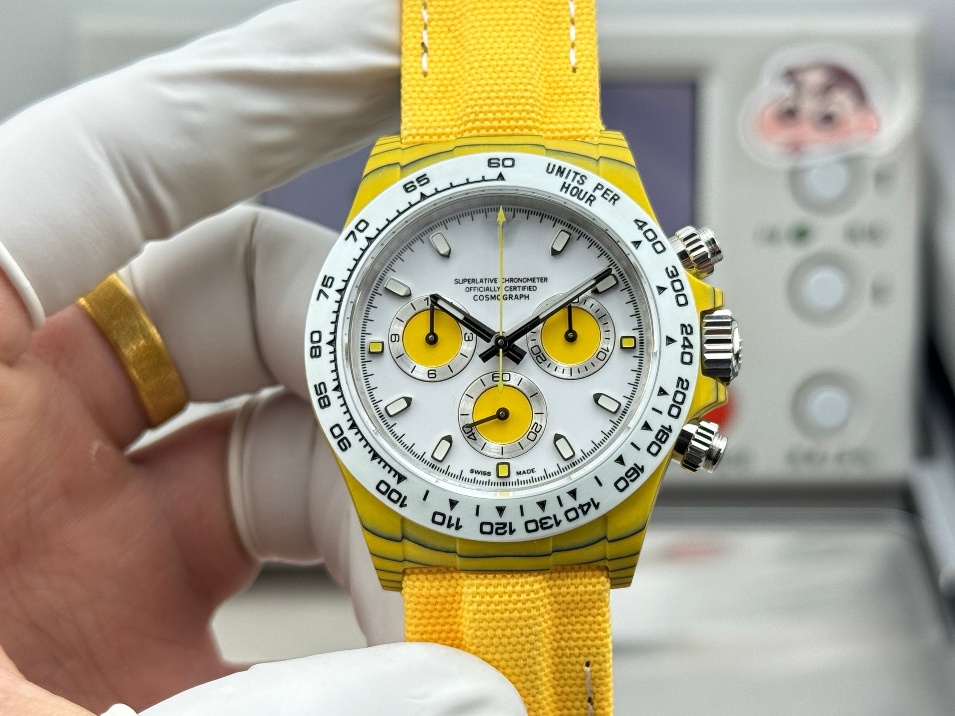 Perpetual Cosmograph 126518LN Customized Version 40mm Cal.4130 Swiss Automatic Chronograph Carbon Fiber Bezel Alligator Leather Waterproof Luminous Watch