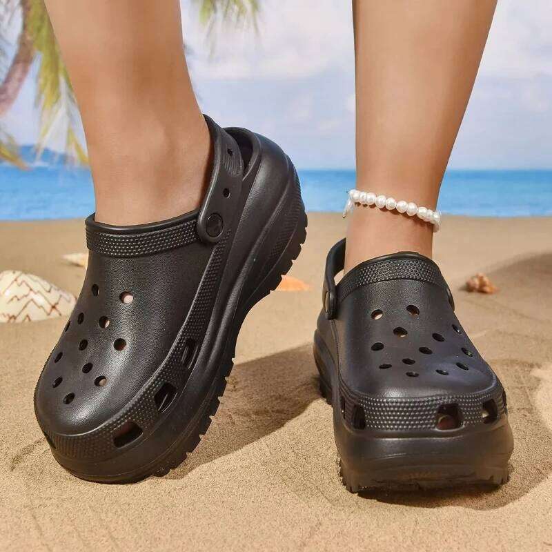 Women Thick Bottom Anti-Slip Summer Outdoor Beach Breathable Mesh Slip-On Wear-resistant Sandals Comfortable Shoes