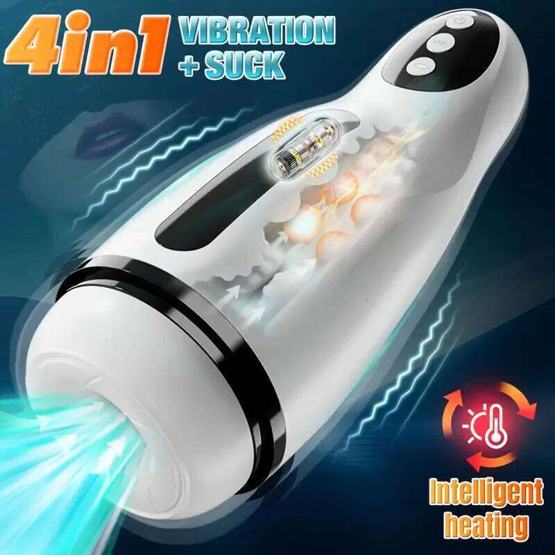 Mens Smart Heating Masturbator 10 Mode Sucking Blowjob Vibrator Trainer Dicks Cocks Penis Pump Massager Adult Male Sex Toy W260305