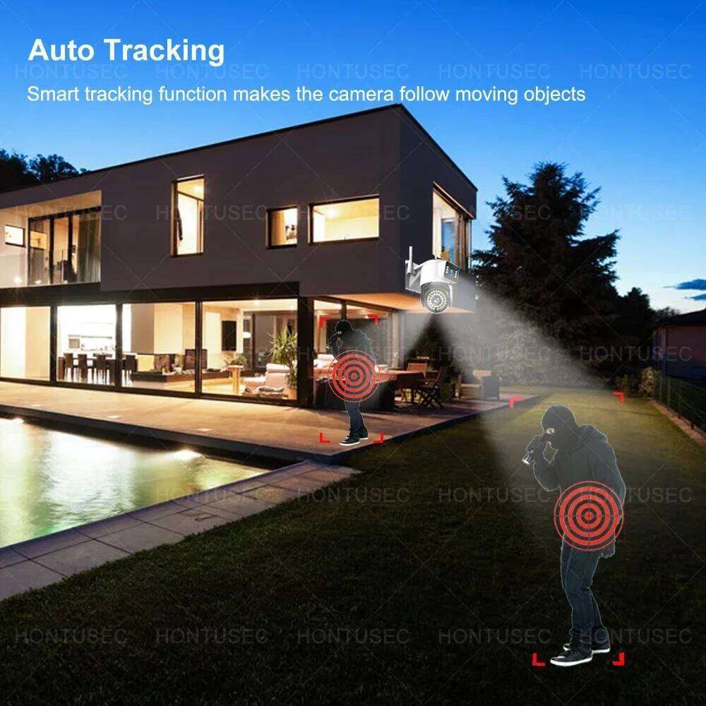 Yoosee 4K 8MP Lens Dual Screens Color Night Vision Auto Tracking Two Way Audio Outdoor Waterproof Surveillance Cameras 26W0306