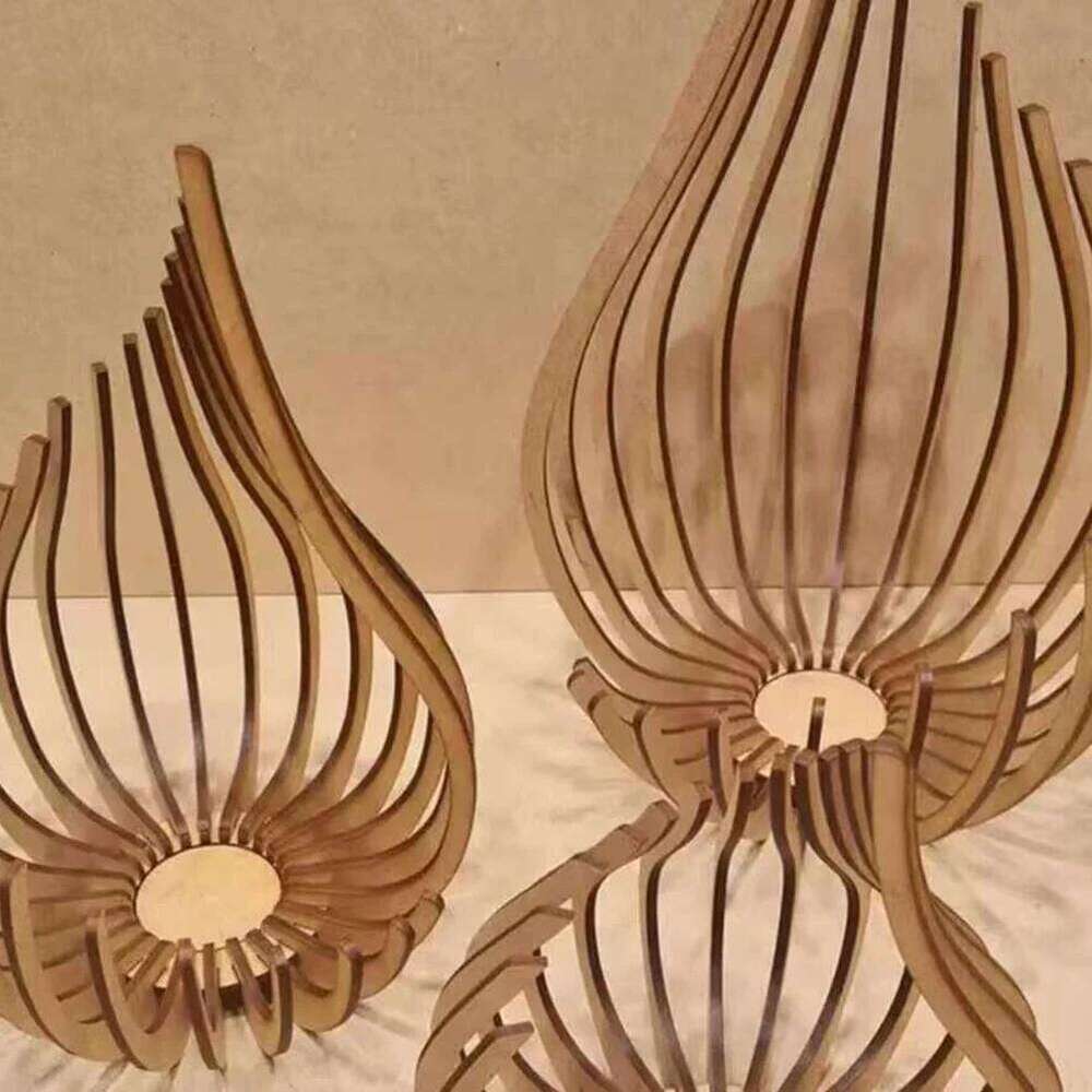 Wooden Tea Light Holder Elegant Modern Minimalist Candleholder For Yoga-Studio XJ260305