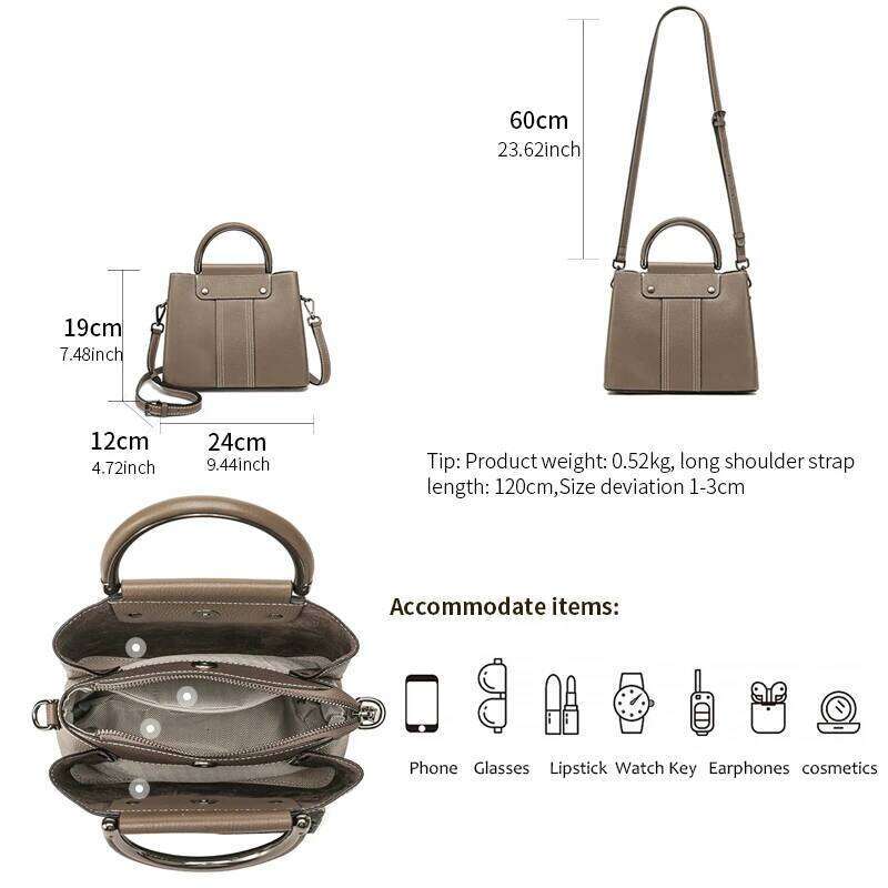 Women's Vintage Genuine Leather Handbags. Top Grain Cowhide Leather, Single Shoulder Cross Body Bags,Luxury Handbags Xiu Lai Si