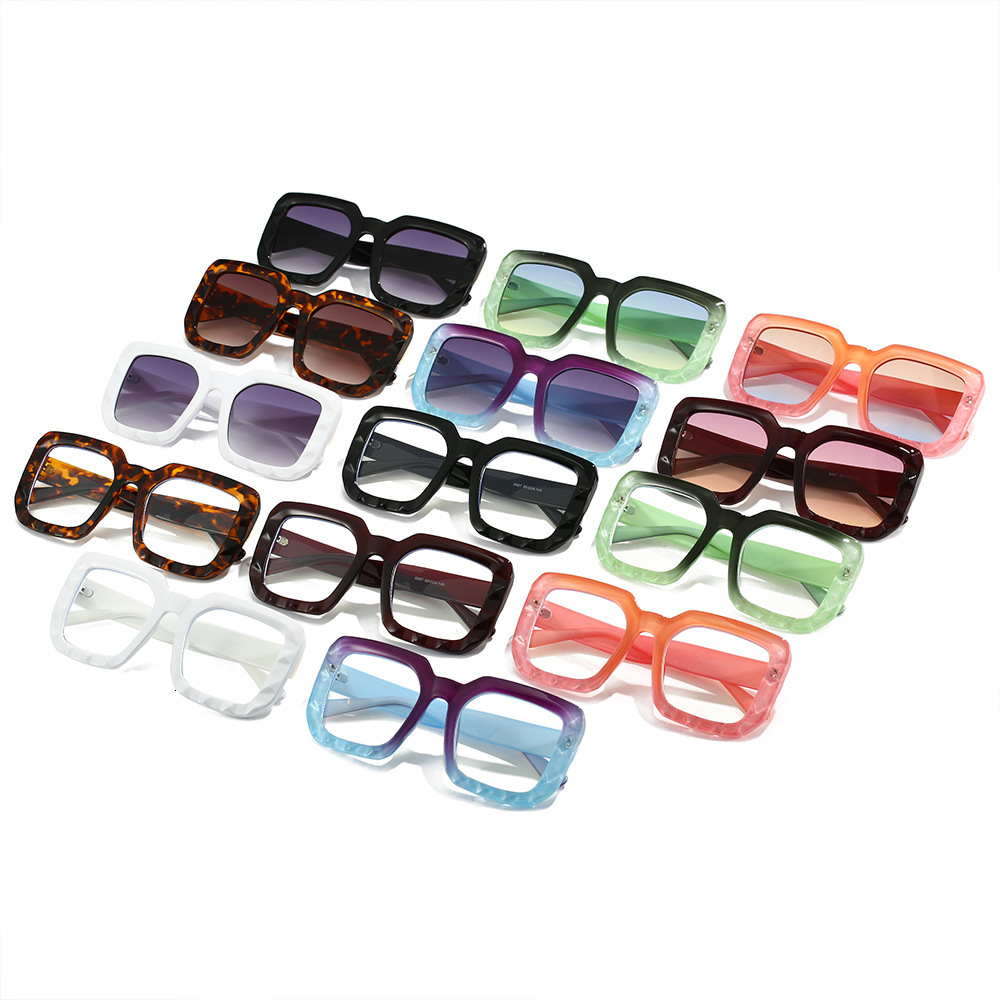 Cool European and American Personalized Square Simple Trendy Sunglasses Wholesale in Stock Non-Prescription Glasses