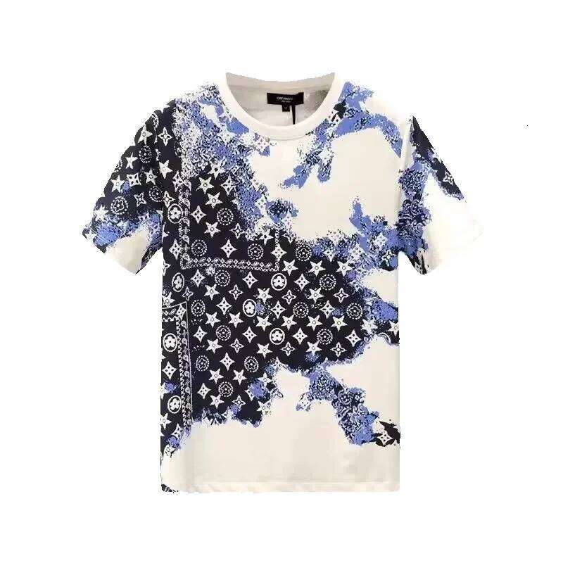 Men's T-Shirts Men's Tees Polos Summer New Fashionable Printed Design Light Luxury Trendy Round Neck Casual Short Sleeve Black and White Men