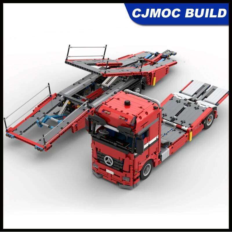 Transporter Truck Lengthened Trailer Model Building Block Technology vehicle Car Bricks DIY Assemble Toys Kid Gift MOC-150467 Z260306