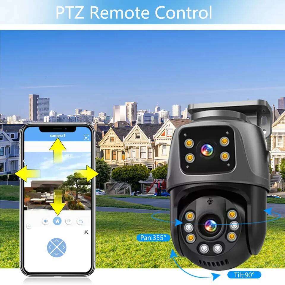 4K 8MP HD POE PTZ Outdoor 4MP Lens Dual Screen AI Human Detection IP Camera CCTV Audio Video Surveillance P2P iCSee 26W0306