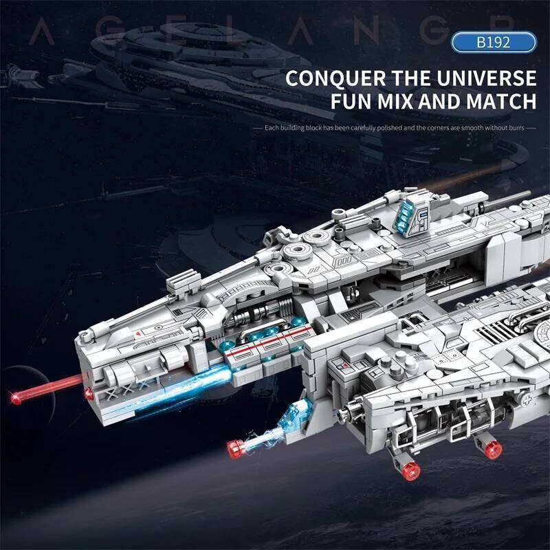 858PCS Heavy Attack Aircraft Building Blocks Space Battleship Artillery Ship Missile Assembly Bricks Toy Children Holiday Gift Z260305