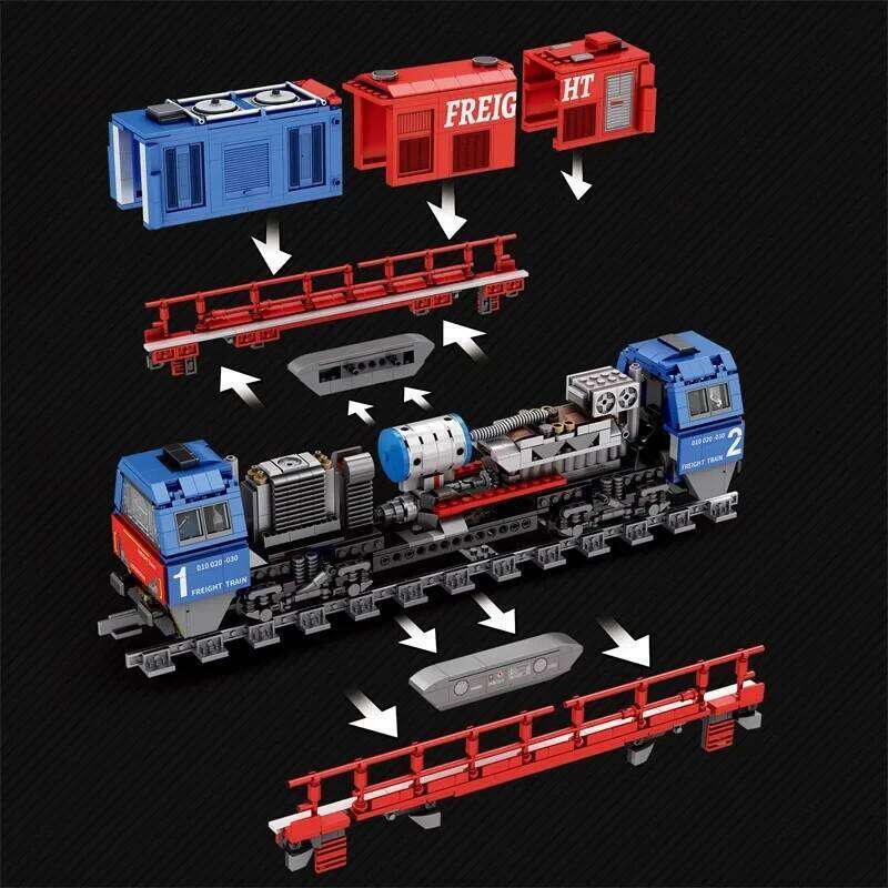 1980PCS G200 Passenger Building Blocks City Transport Train Model Bricks Adult Desktop Decoration Kids Toys Holiday Gifts Z260305