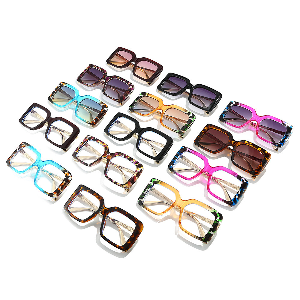 25 new stylish colorful fashion sunglasses with square metal frames men women, offering a high-end feel for outdoor driving and street photography