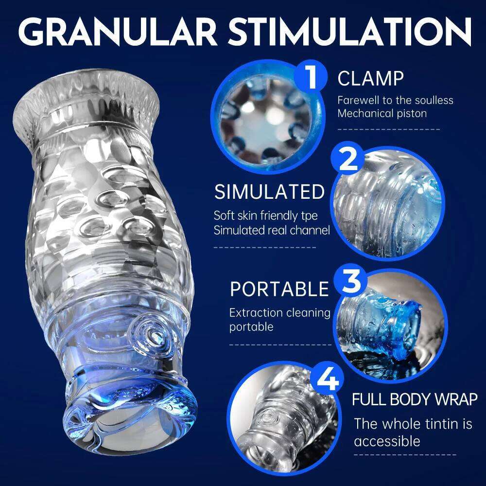 Transparent Vagina Male Masturbator Soft Pussy Toys Adult Endurance Exercise Sex Products Vacuum Pocket Cup for Men 18+ W260305