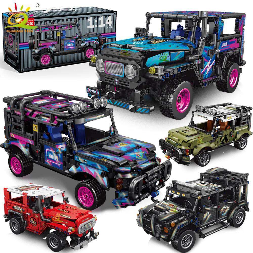 HUIQIBAO 1:14 Off-road Vehicle Racing Car Technical Model Building Block MOC Truck Brick Children City Construction Toy Boy Game Z260306