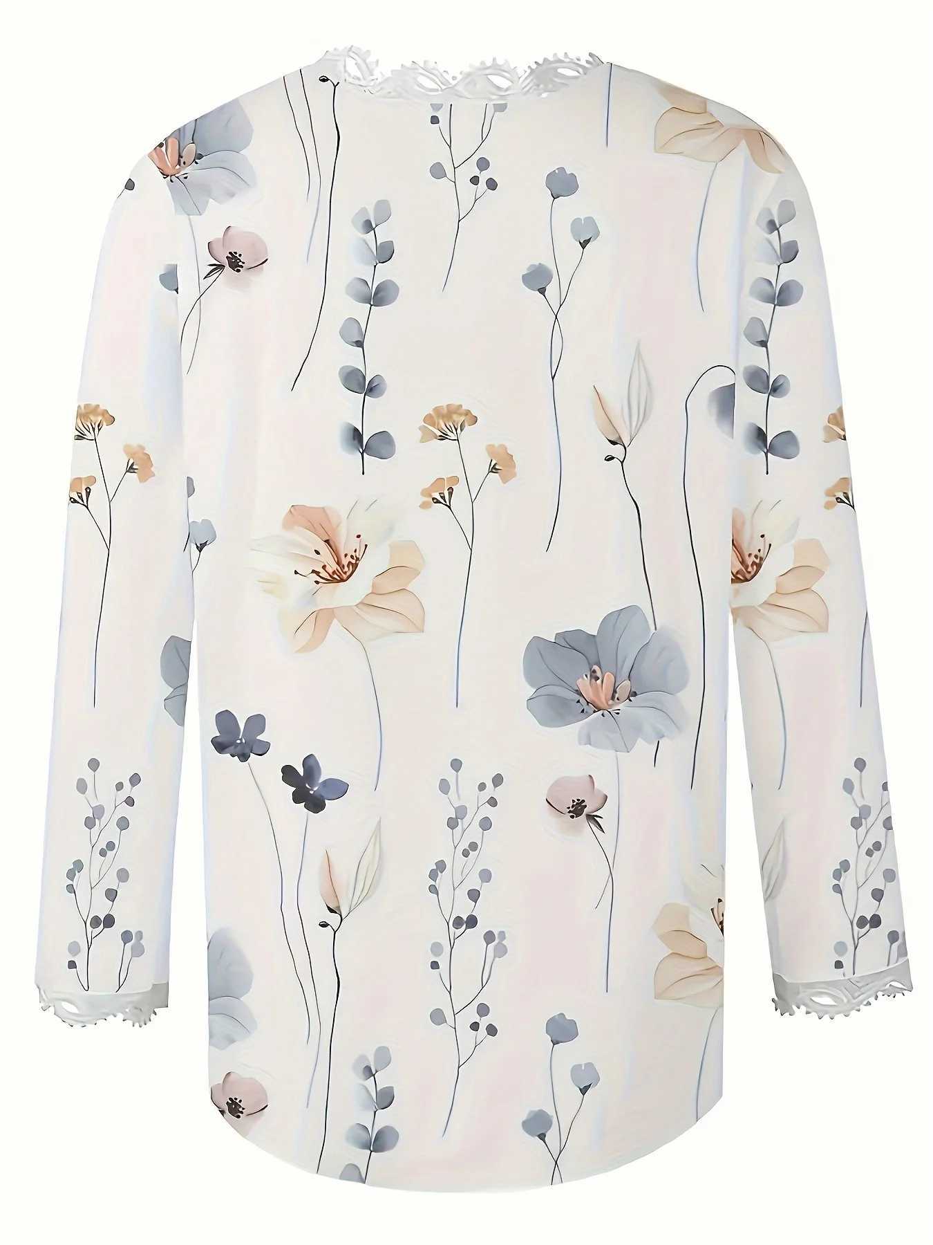 Spring and autumn 2025 oversized long-sleeve cardigan for women floral pattern casual polyester M260306