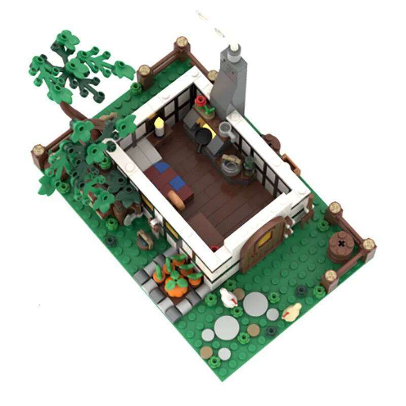 MOC medieval castle street scene model building brick farmhouse modular technology gift assembly children's holiday toy Z260305