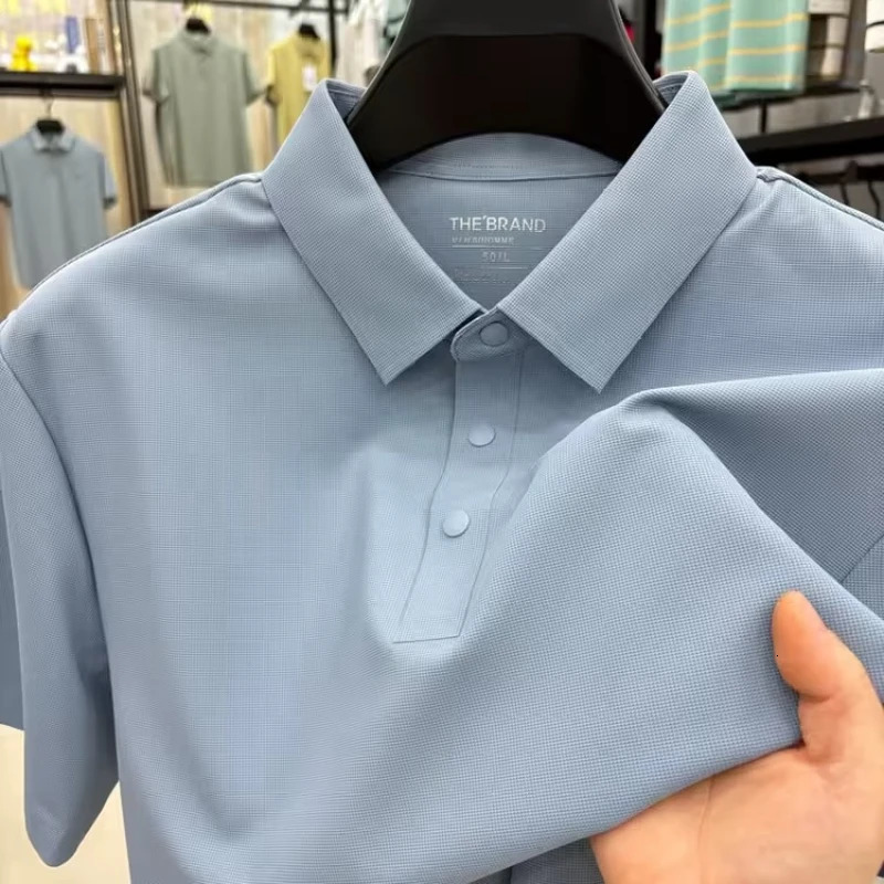 Mens Short Sleeve Polo Shirts - 12 Colors Stretch Seamless 4 Buttons - High Quality Classic and Trendy 260304