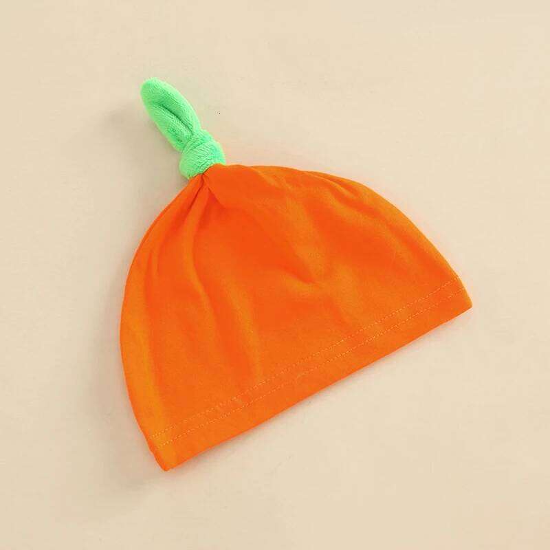 Babys Sleeve Footed Jumpsuit Halloween Pumpkin Letter Round Neck Long Romper with Hat Z260306