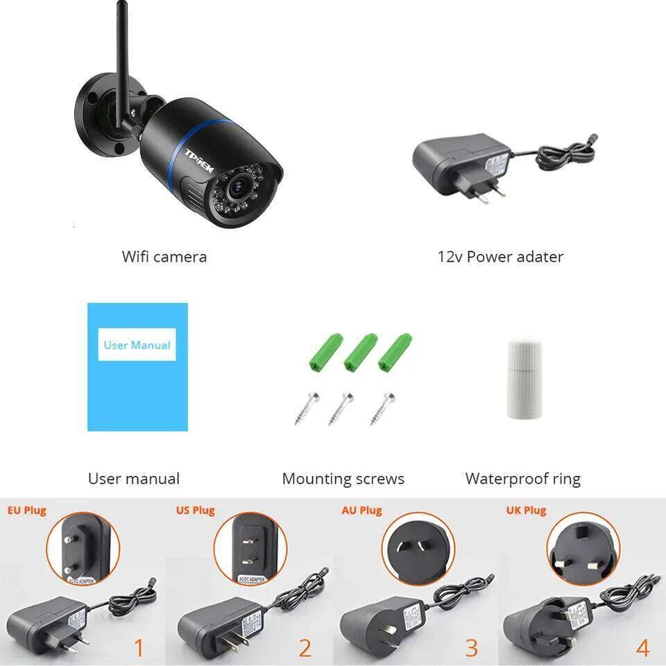 4MP 1080P IP Outdoor WiFi Security Camera Wireless Video Surveillance Wi Fi Bullet CCTV HD Camara CamHipro CamHi Cam 26W0306