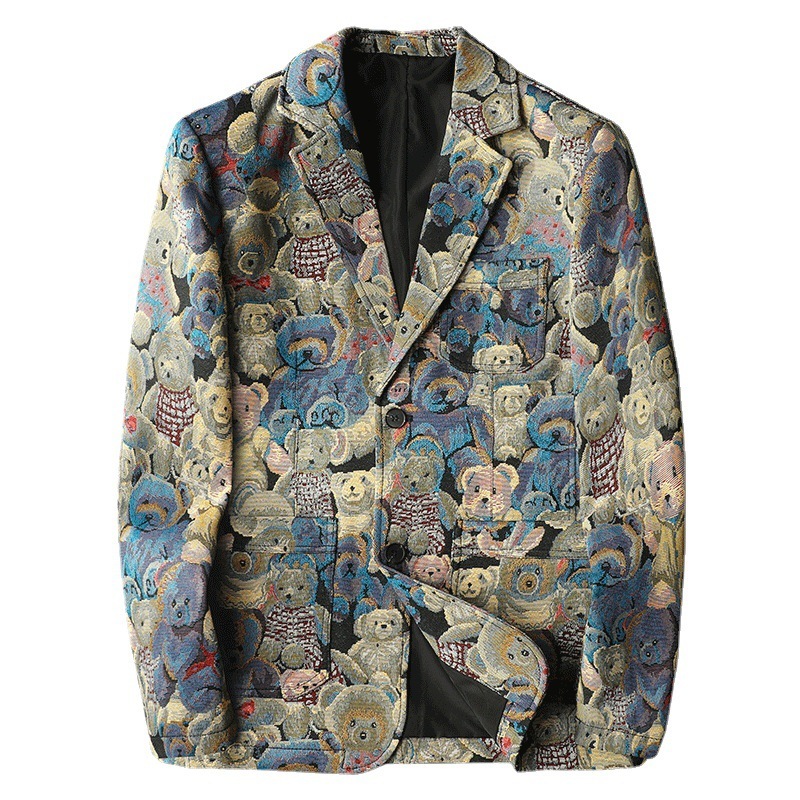 European men's jacket, trendy brand suit, high-end casual blazer, spring and autumn slim-fit premium single-breasted jacket for men