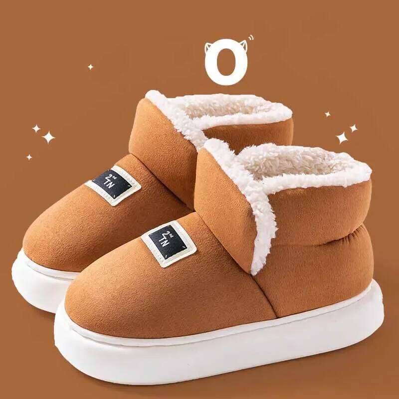 Fashion Winter Women 2025 New Men Cotton Outdoor Snow Boots for Female Soft Sole House Non-Slips Shoes