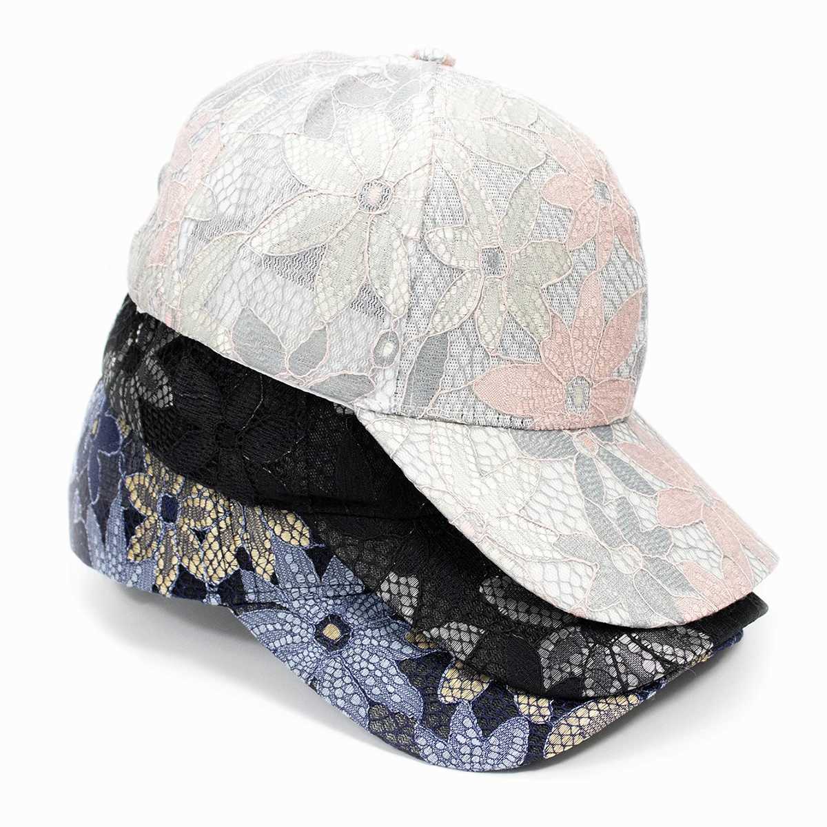 Fashion women lace flower baseball caps breathable elegant female hats spring summer autumn cap S260306