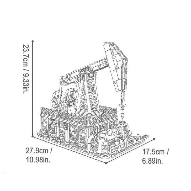 MOC Petroleum Engineering Modular Assembly Model Building Blocks Toy, Decorative Item Birthday Gift for Children 666pcs Z260306