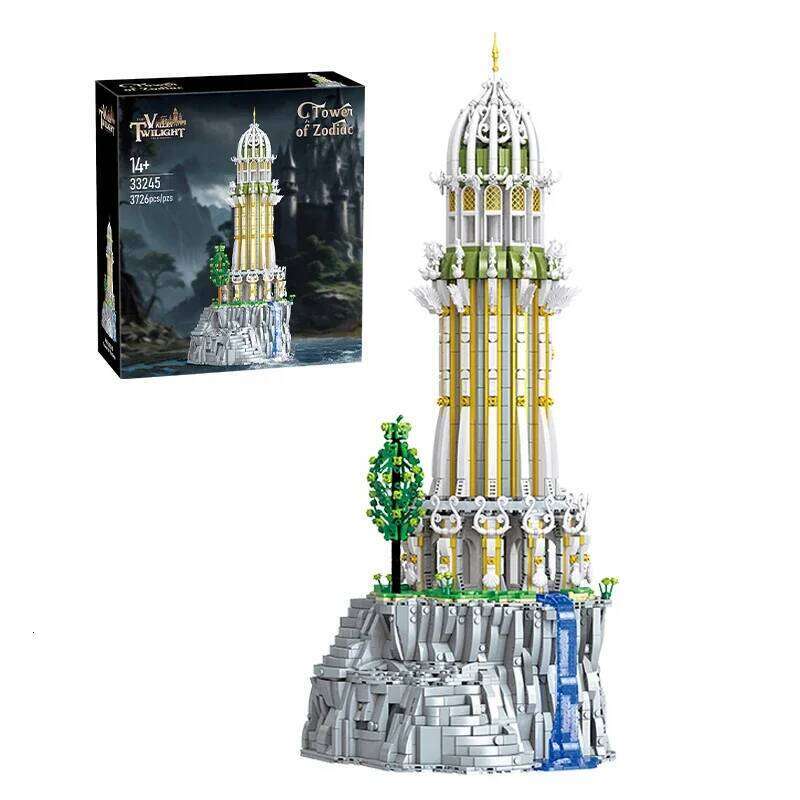 3726PCS Tower of Miracles Building Blocks European Myth Lighthouse Models Bricks Desktop Decoration Toys For Kids Holiday Gifts Z260305