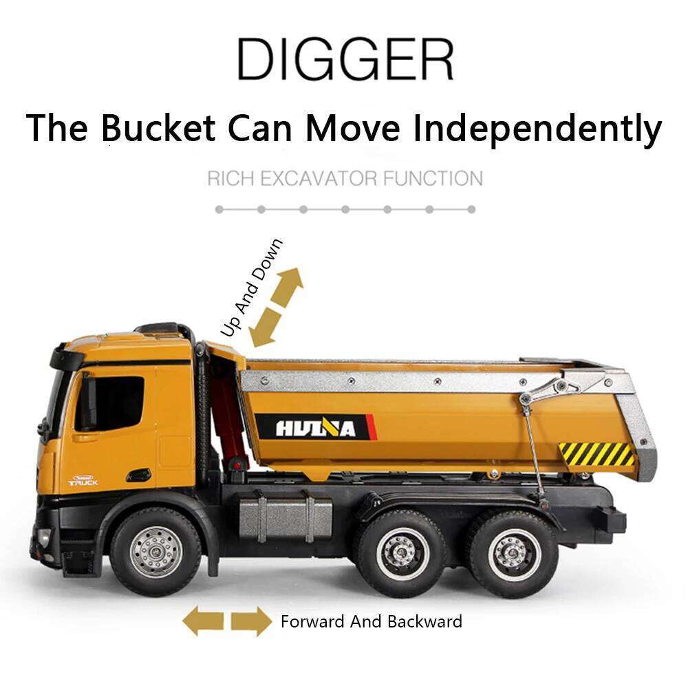 HUINA 1573 1/14 10 Channel 2.4G Dump Truck Engineering Vehicle Remote Control Toy Boy Gift C260305