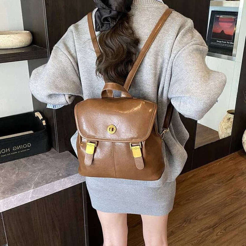 TAURUSCIAGA Women Small Pu Leather Backpacks 2025 New Korean Fashion Vintage Luxury Backpack Student School Bag Back Packs Noble Temperament Bag