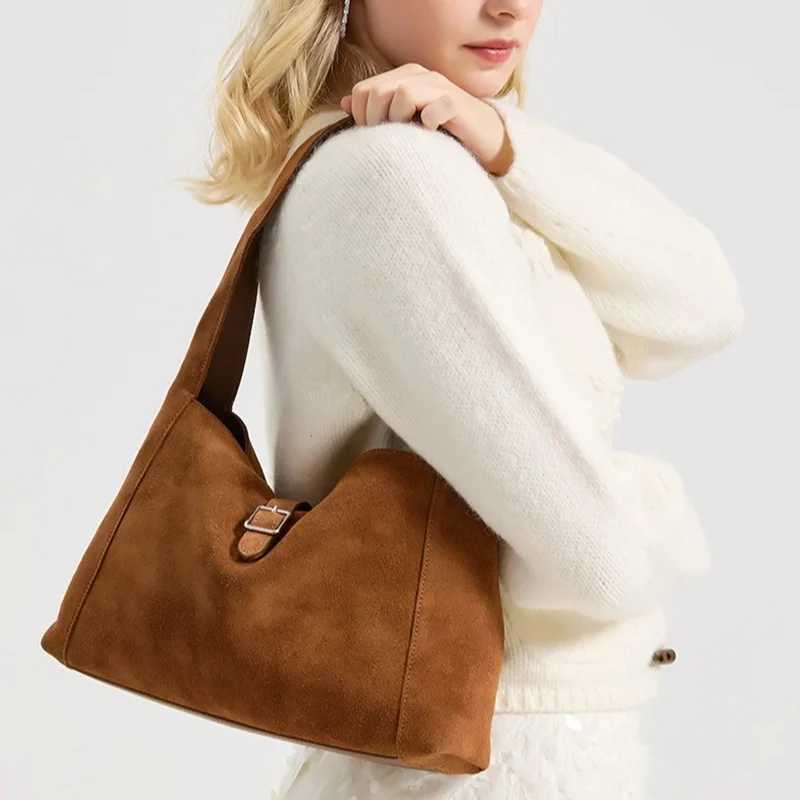 Autumn Winter Collection Large Capacity Tote Matte Natural Suede Leather Women Shopper Handbag Fashion Commute Handbags H260306