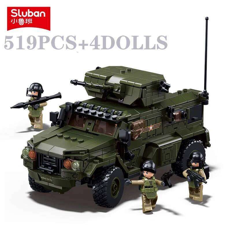 519PCS Military VDVS Assault Armored Vehicle Car Model Building Blocks Sets With 4 Figures Dolls Educational Toys Gifts For Kids Z260305