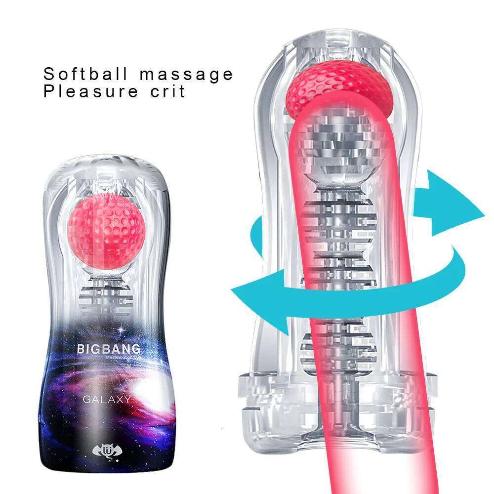 Male Masturbation Masturbatings Trainer Reusable Glans Ball Stimulator Vacuum Cup Soft Pussy Sex Toys for Men W260305